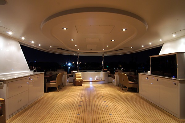 Evening: Yacht MILK MONEY's Sun Deck Captured
