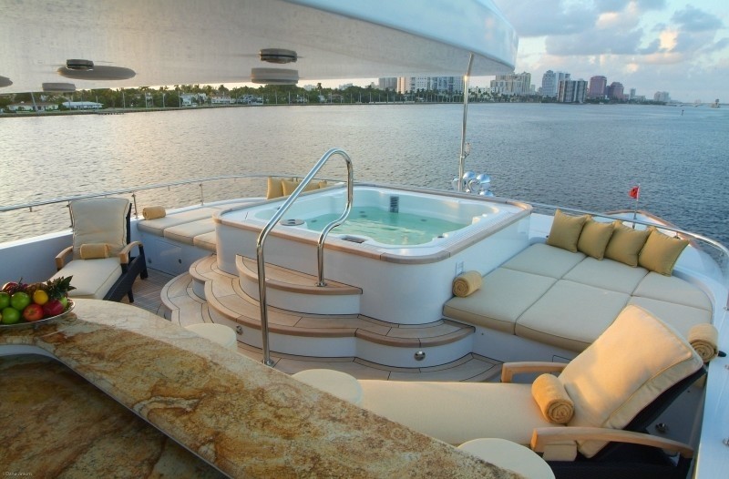 Jacuzzi Pool Fore Upon Sun Deck On Board Yacht BIG ZIP