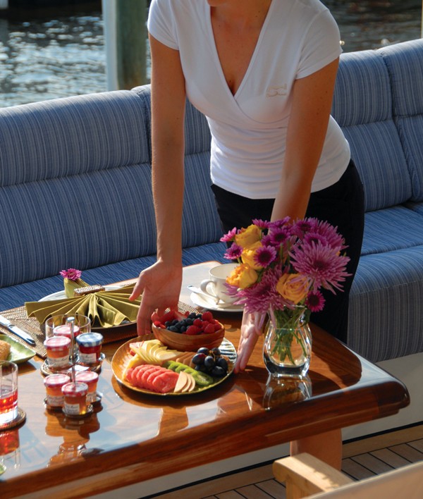 Eating/dining Close Up On Board Yacht YOU &AMP; ME