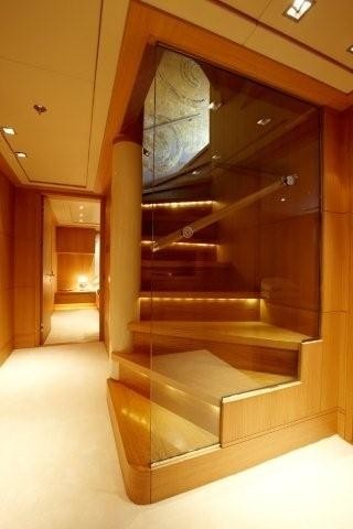 Staircase Leading To Premier Deck Aboard Yacht ALKHOR