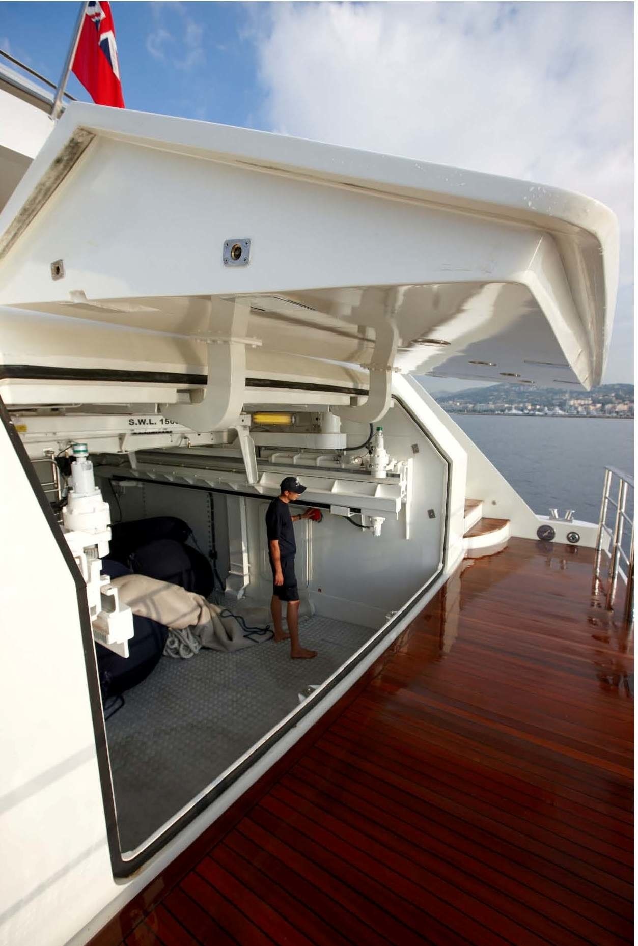 Ship's Tender Storage On Yacht ALKHOR