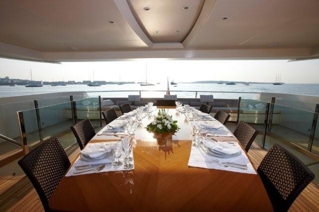 Eating/dining Upon Top Deck On Yacht ALKHOR