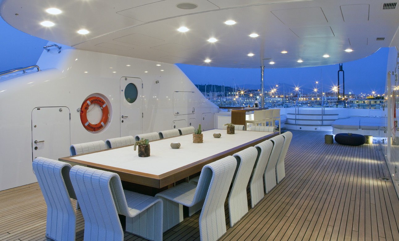 External Eating/dining Aboard Yacht BARAKA