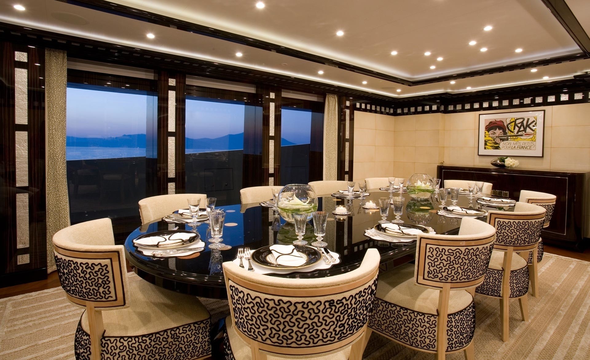 Inside Eating/dining On Board Yacht ALFA NERO