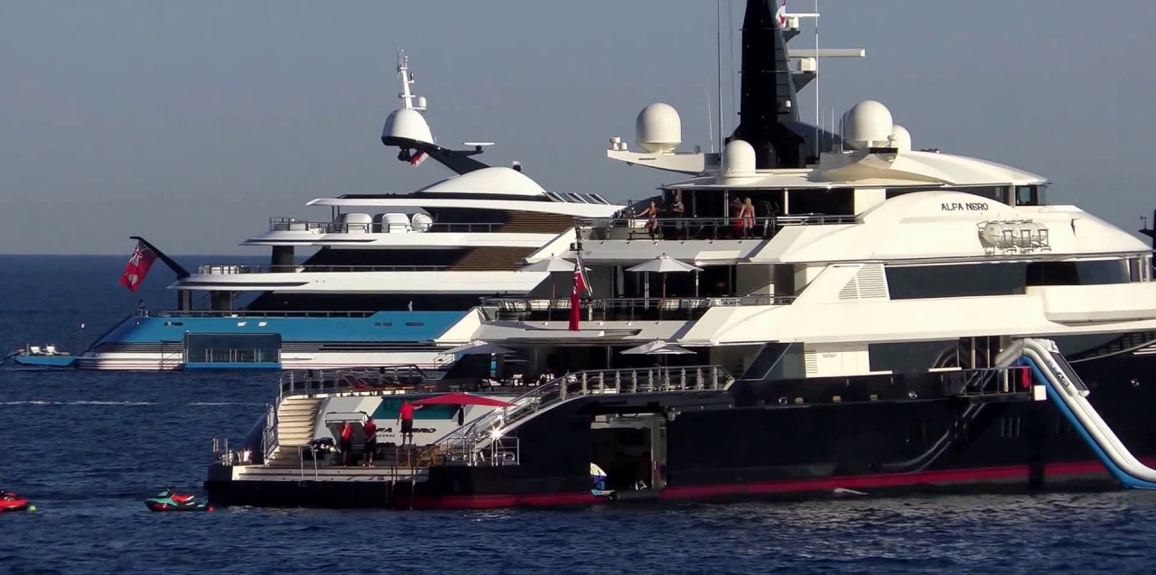 Lewis Hamilton And Gigi Hadid On The Mega Yacht 'Alfa Nero' In Monaco