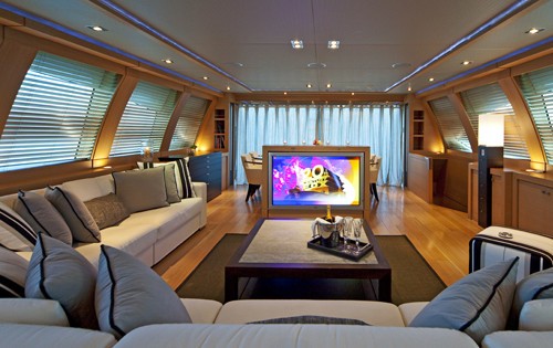 Saloon Viewing Aft On Yacht ESCAPE II