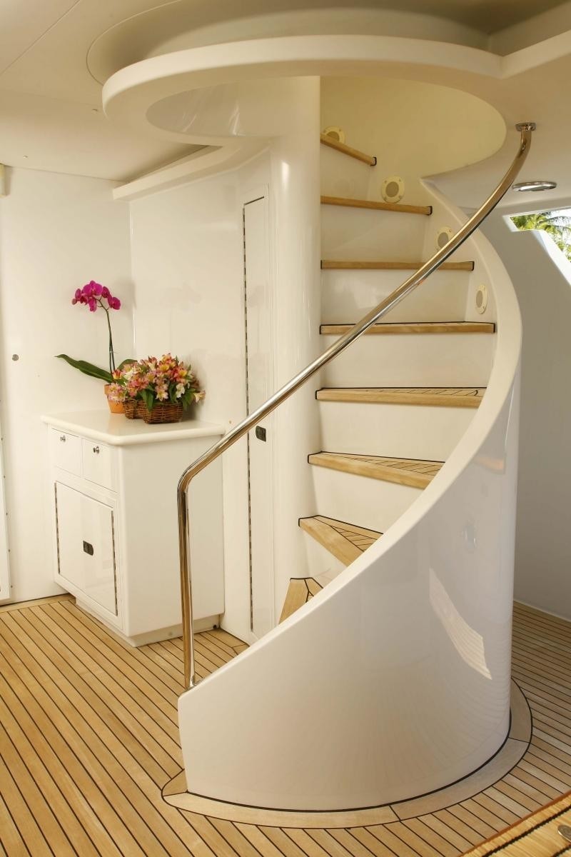 Aft Deck Stairway Aboard Yacht OCEAN CLUB