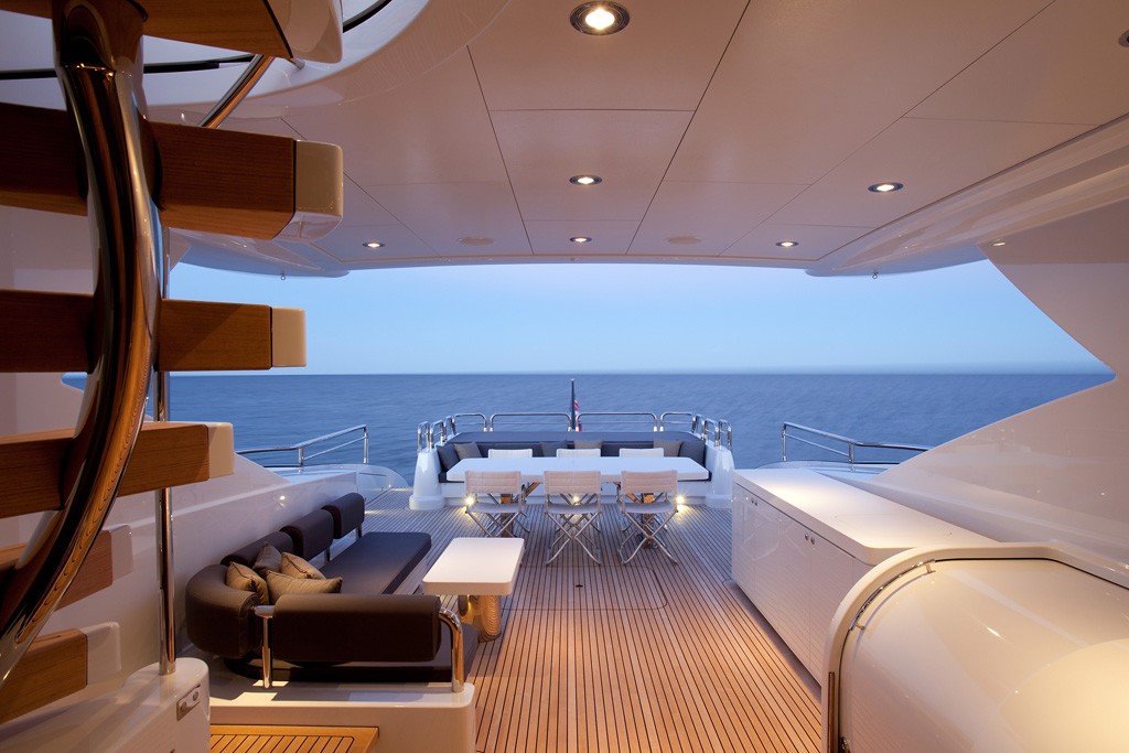 Aft Deck Eating/dining On Board Yacht QUANTUM