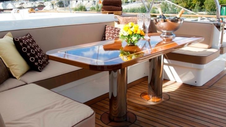Upper Deck Sitting On Board Yacht SUNNY HILL