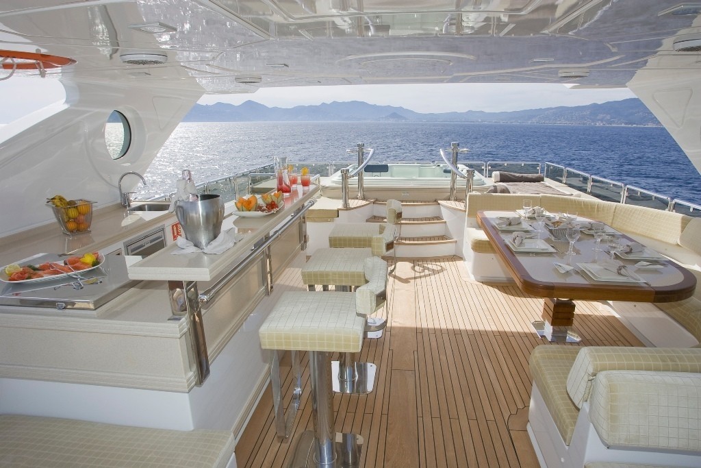 Outdoor Eating/dining With Drinks Bar Zone On Yacht GRENADINES III