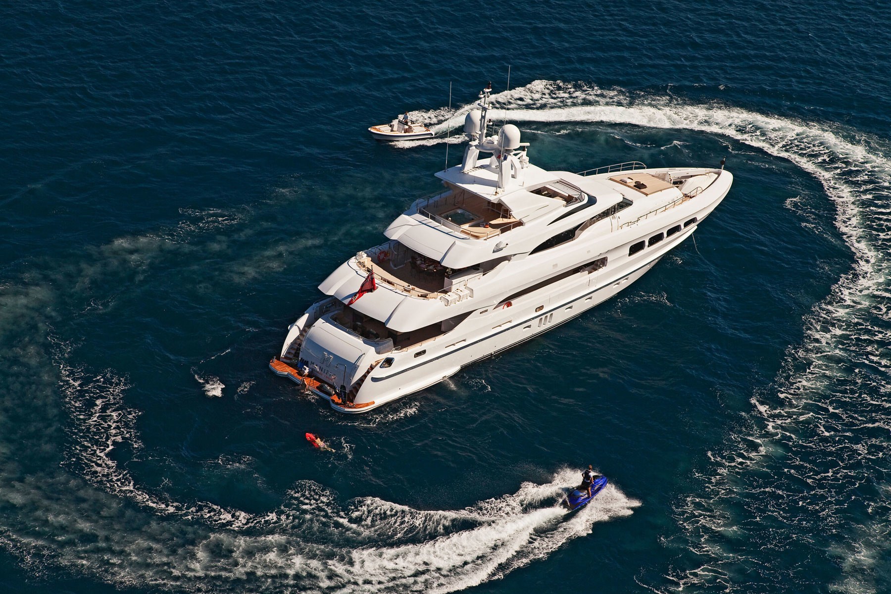 From Above Aspect On Board Yacht MANIFIQ