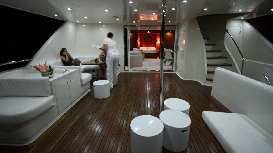 Evening: Yacht SEVEN SPICES's Deck Pictured
