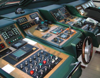 Navigation Instrumentation On Board Yacht LADYSHIP