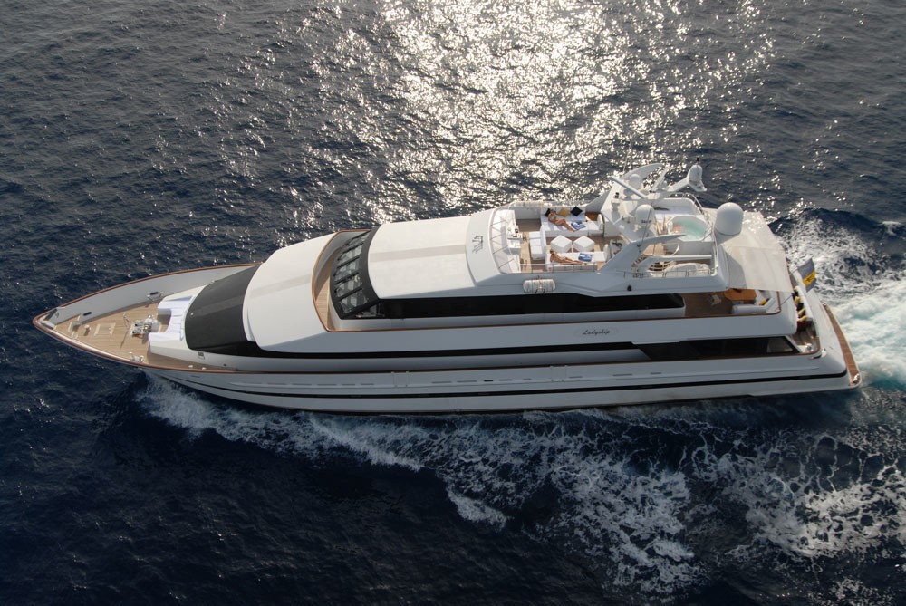 From Above Aspect On Board Yacht LADYSHIP