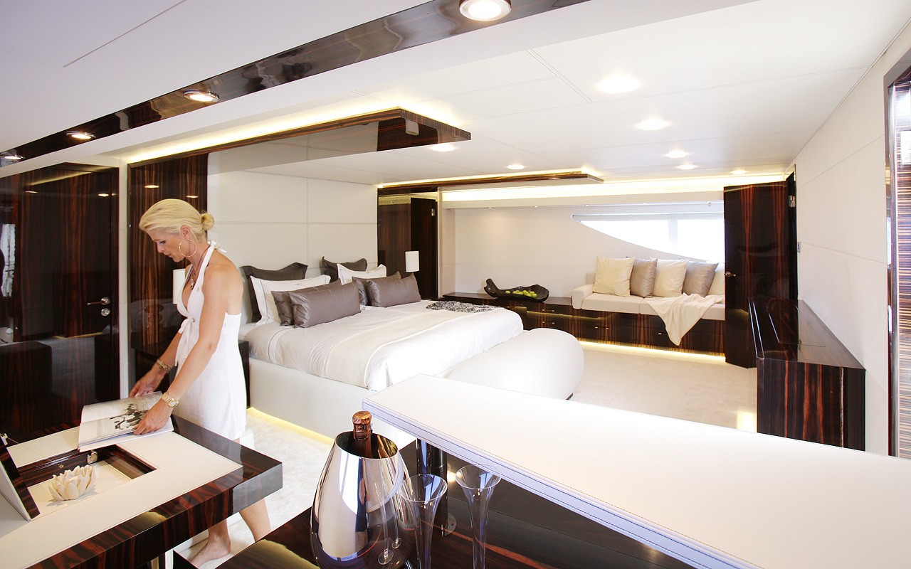 Close Up: Yacht TATII's Main Master Cabin Pictured