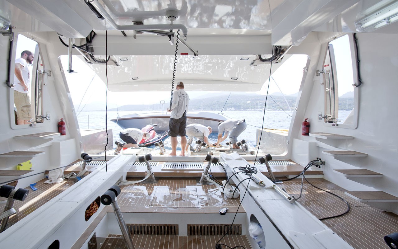 Ship's Tender Launch On Yacht TATII