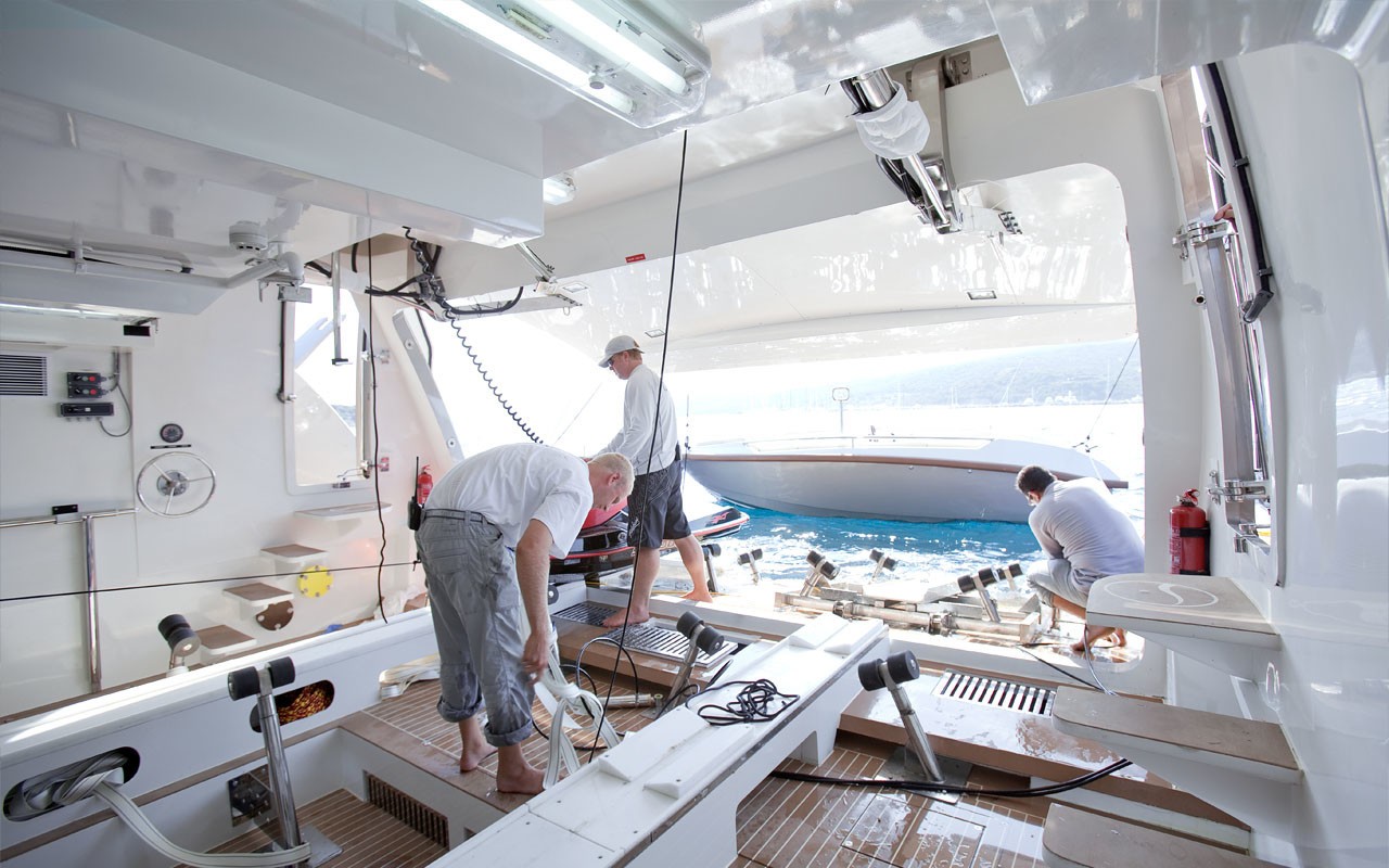 Ship's Tender Storage On Board Yacht TATII