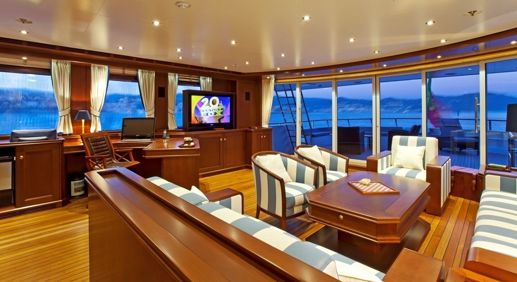 Top Lounging Aboard Yacht AXANTHA II