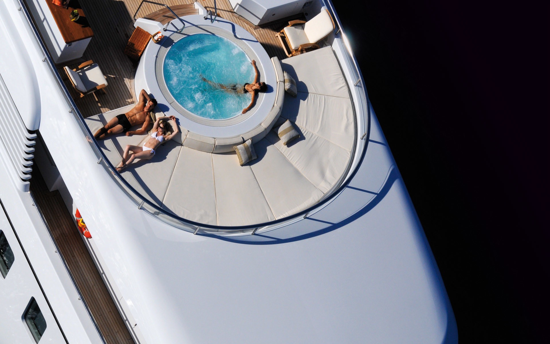 Jacuzzi Pool: Yacht HARLE's From Above Aspect Pictured