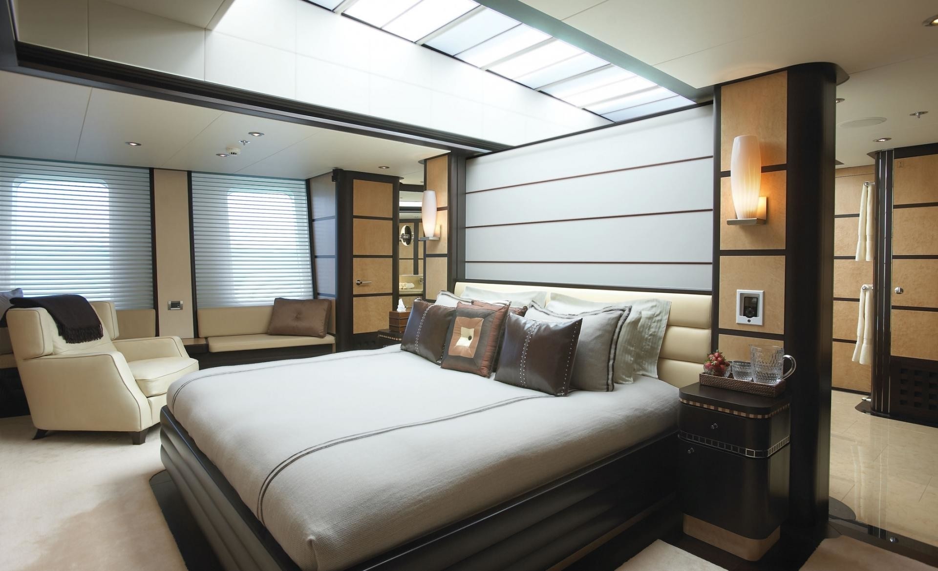 Main Master Cabin Including Partition Closed On Board Yacht HARLE