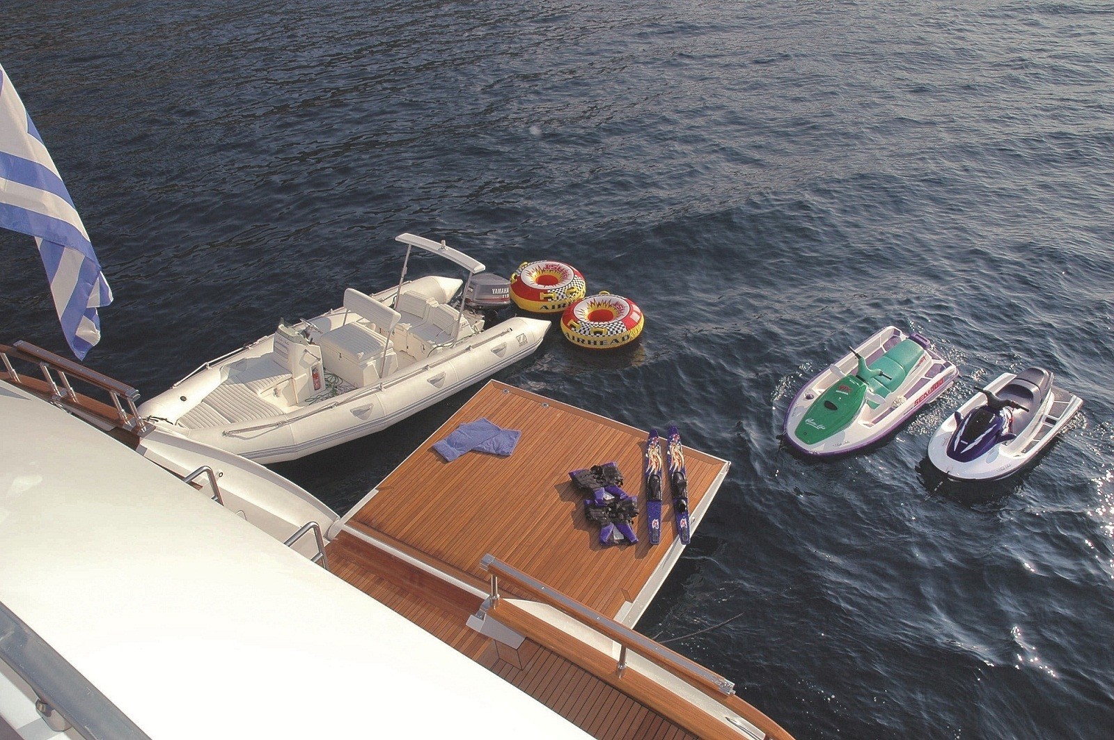 Ship's Tender With Toys On Board Yacht BELLA STELLA