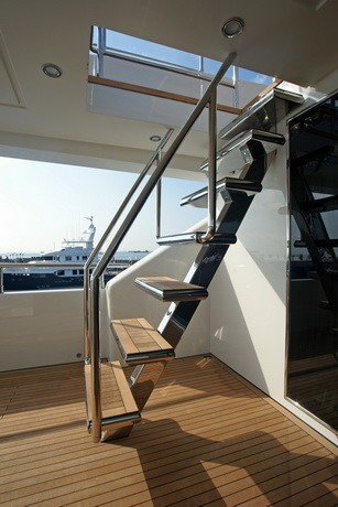 Deck Stairway On Board Yacht TATIANA
