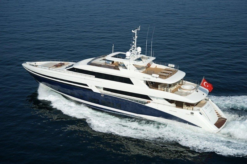 From Above: Yacht TATIANA's Cruising Pictured