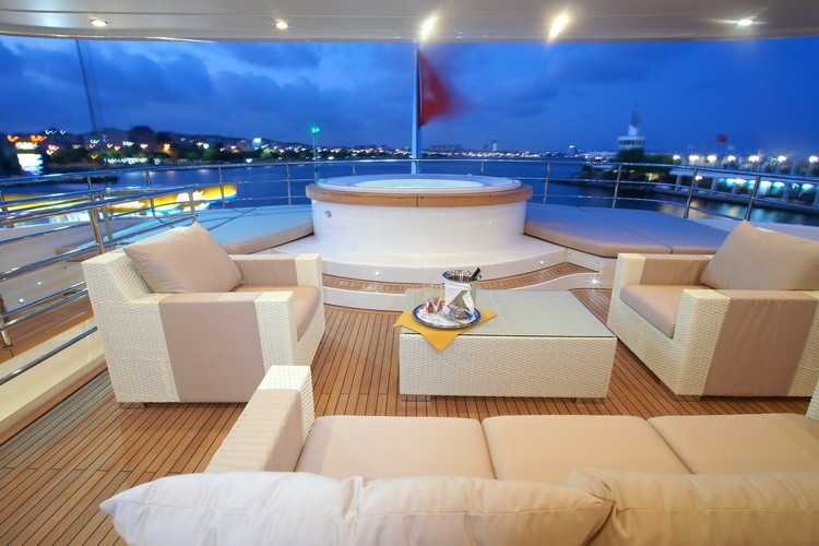 Jacuzzi Pool With Sitting On Board Yacht TATIANA