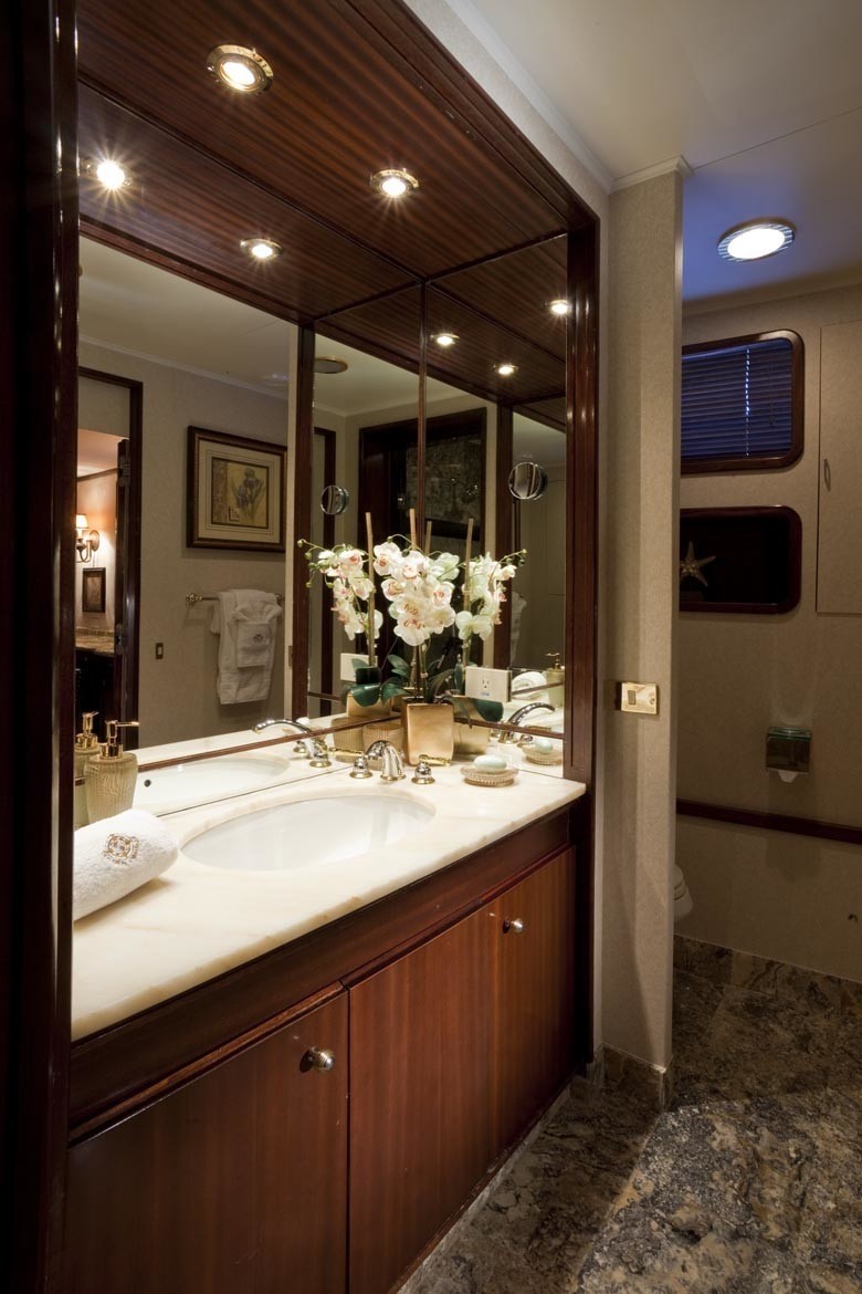 His: Yacht GOLDEMAR's Main Master Bath Pictured