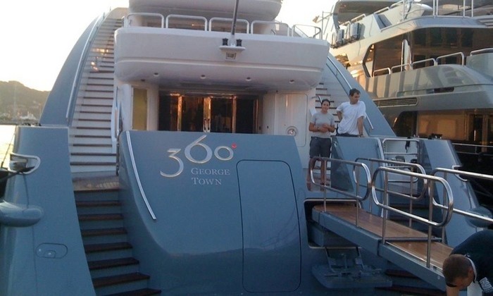 360 Name Plate Aboard Yacht 360&DEG;