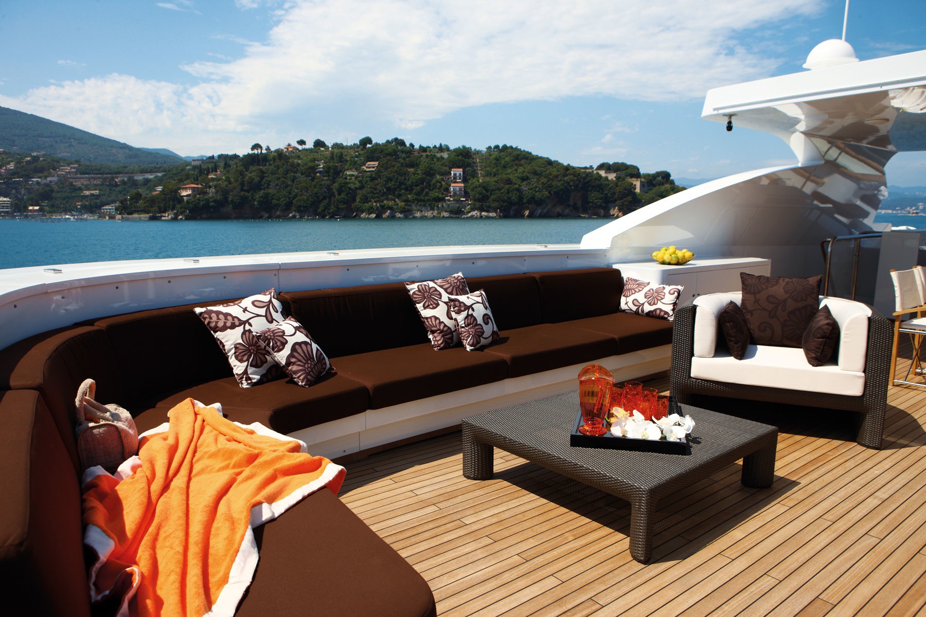 Sitting: Yacht ZALIV III's Top Deck Pictured