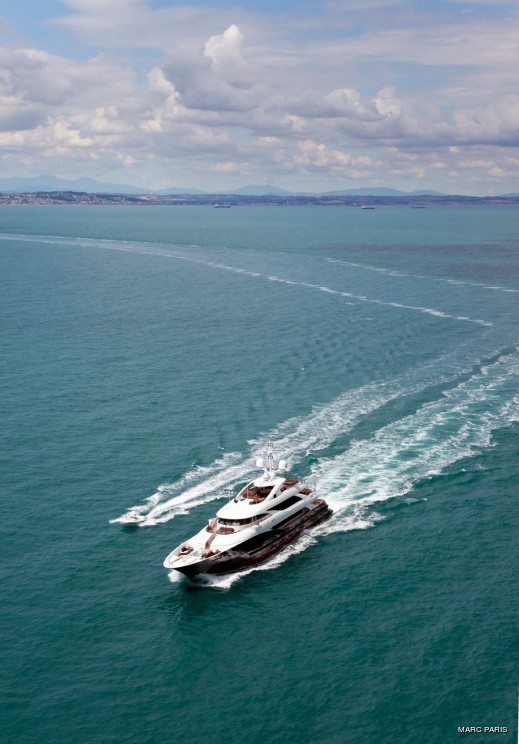 From Above Forward: Yacht LIBERTY's Cruising Photograph