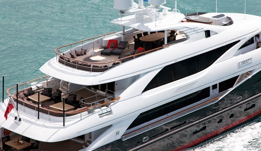 Aft Decks: Yacht LIBERTY's From Above Aspect Captured