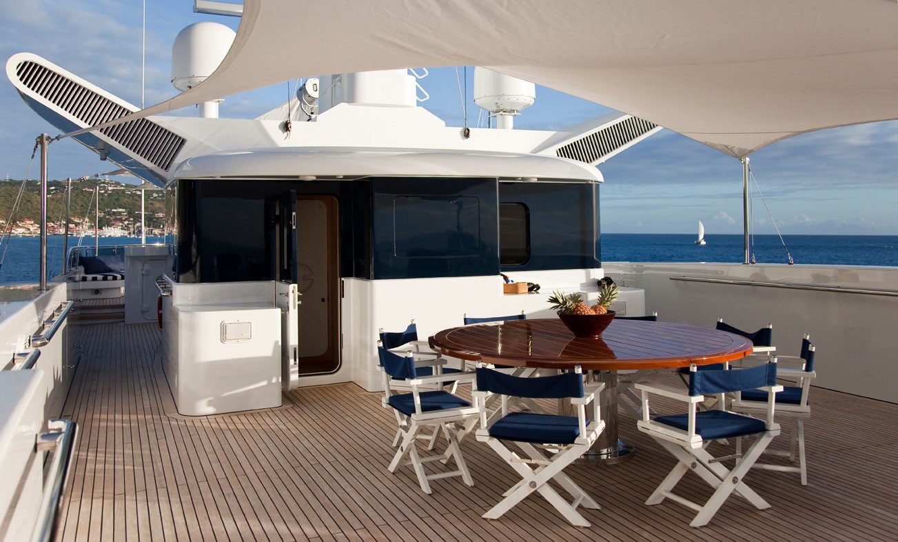 Sun Deck Sitting Aboard Yacht DIAMOND A