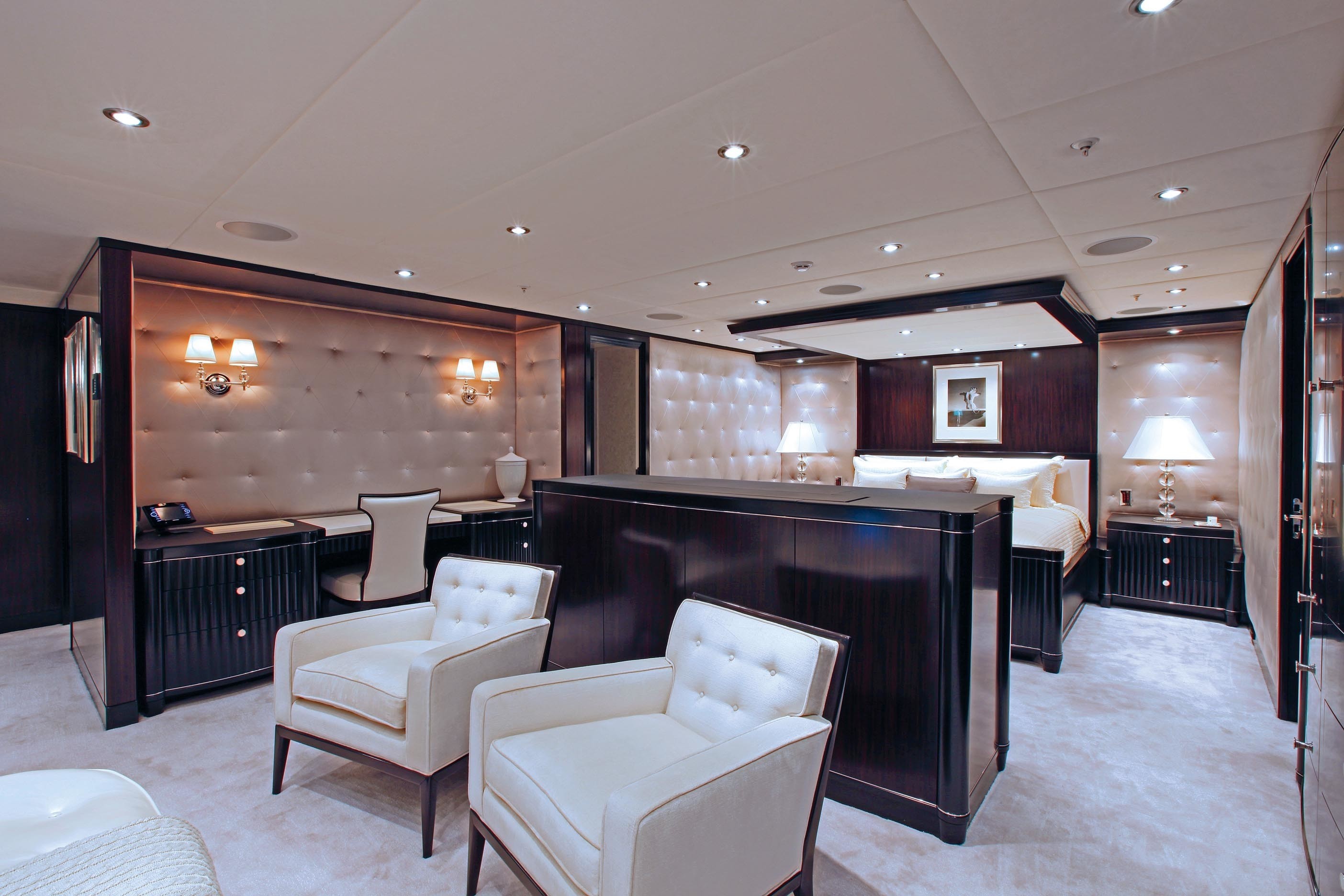 Lounging: Yacht CARPE DIEM's Main Master Cabin Pictured