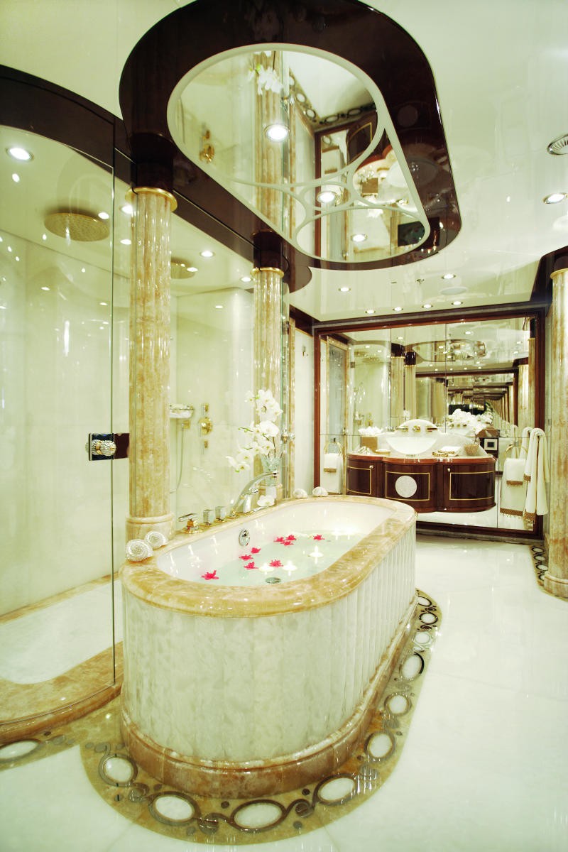 Main Master Bath Aboard Yacht DIAMONDS ARE FOREVER