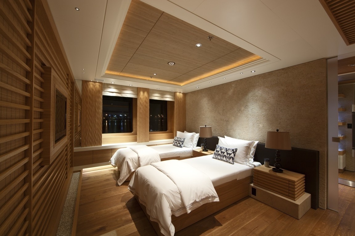Evening: Yacht NAIA's Twin Bed Cabin Image