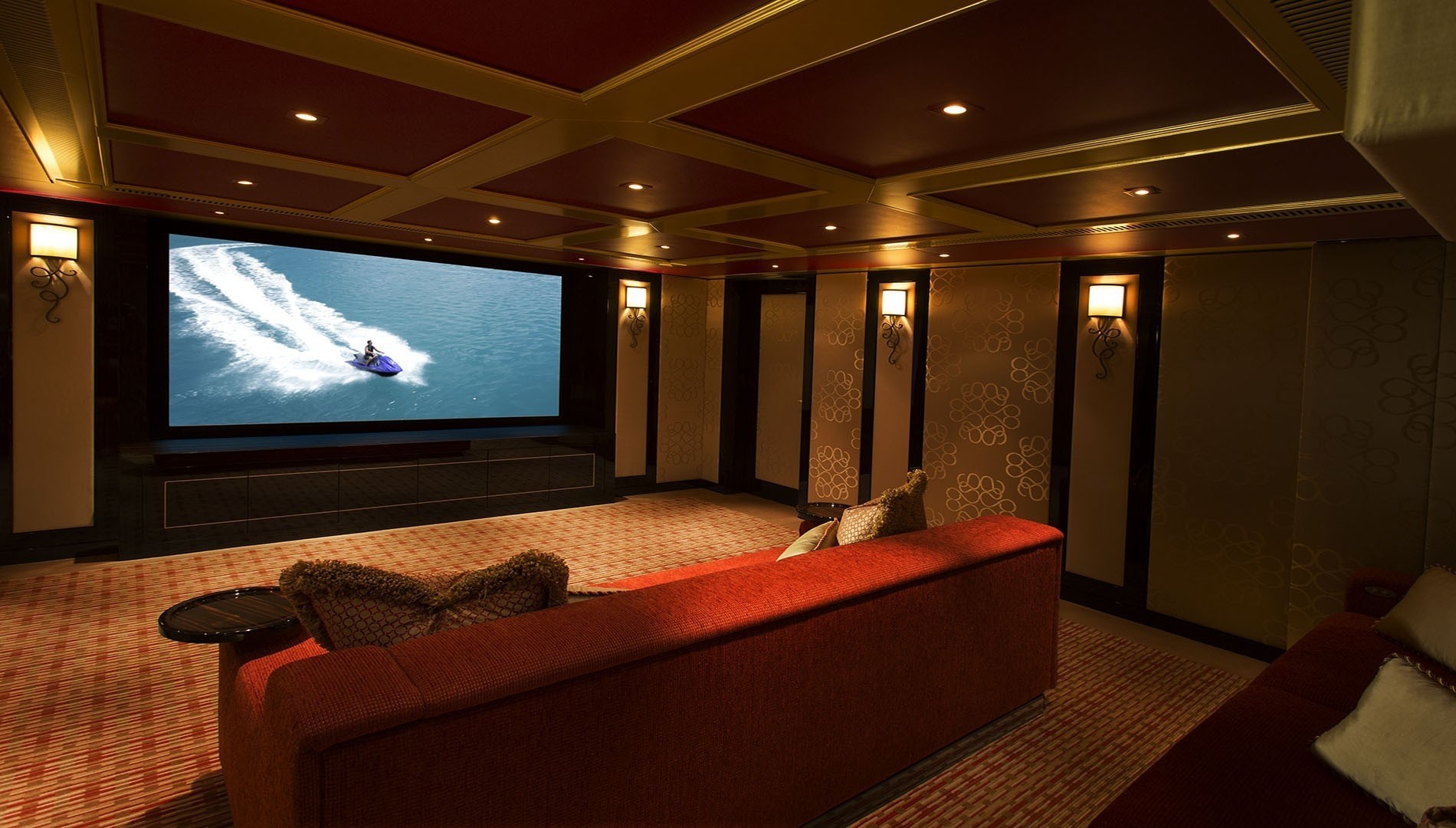 Home Movie Theater Aboard Yacht SOLANDGE