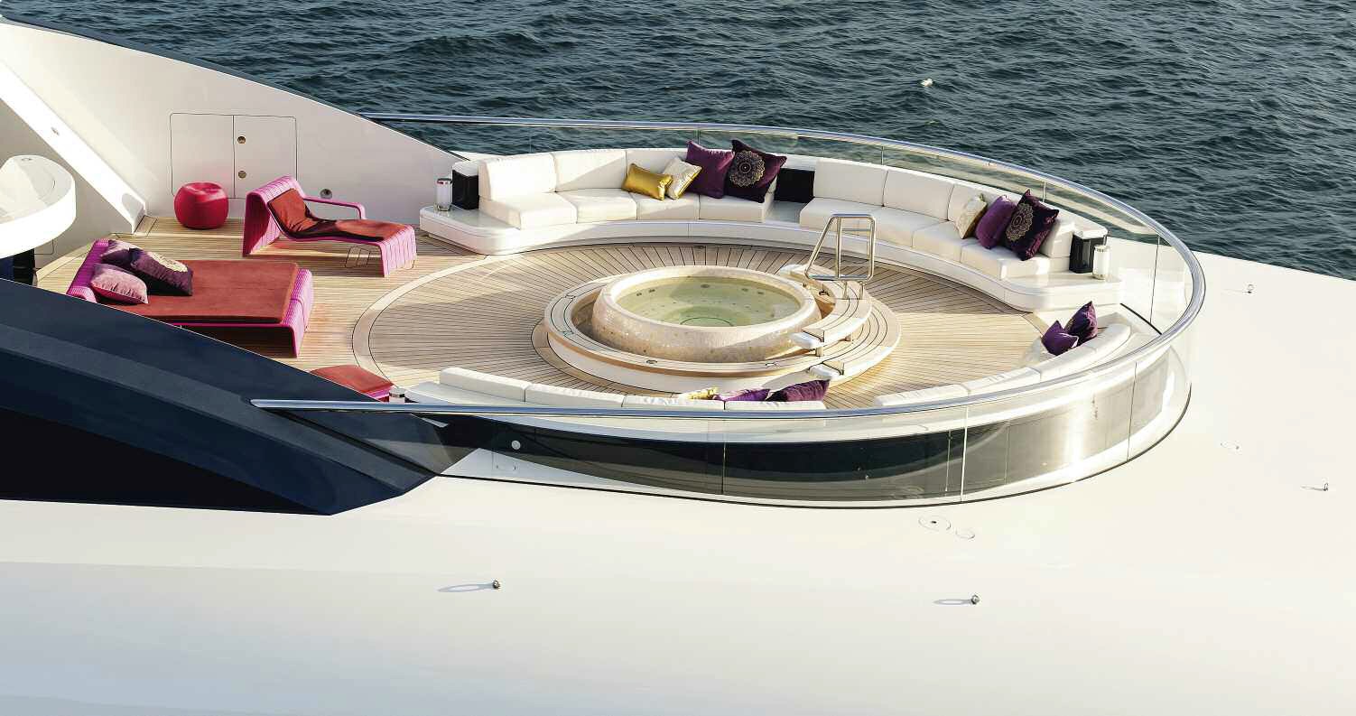 Jacuzzi Pool Upon The Aft Deck Aboard Yacht SOLANDGE