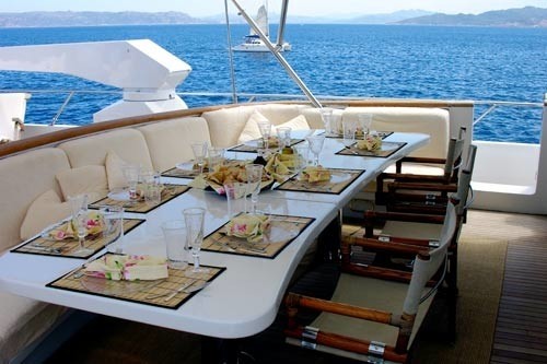 Outdoor Eating/dining On Board Yacht INDIA