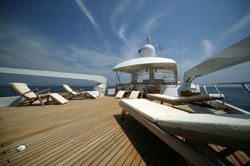 Sun Deck Lounging On Board Yacht INDIA