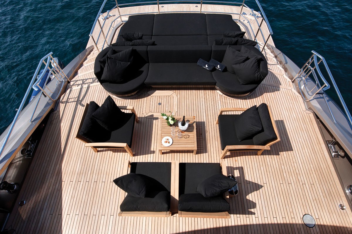 Aft Deck Lounging Zone On Yacht GRIFFIN