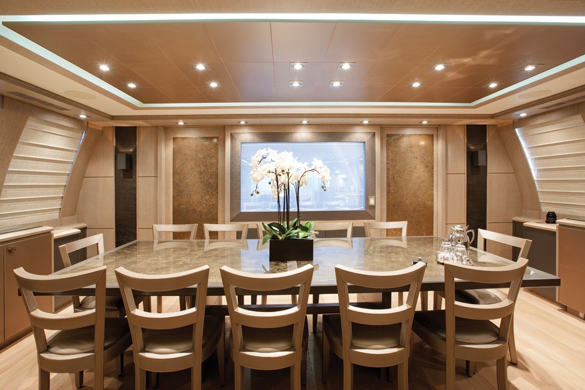 Inside Eating/dining Aboard Yacht GRIFFIN