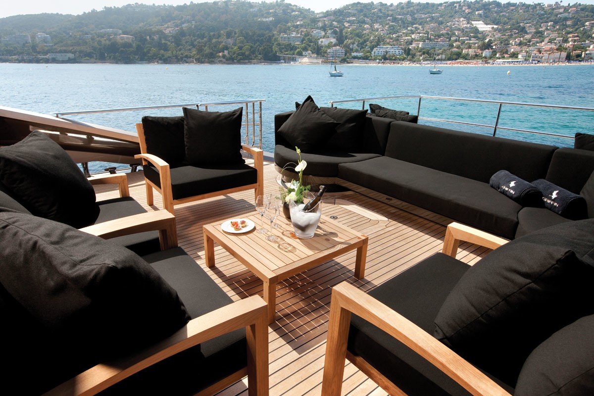Aft Deck On Board Yacht GRIFFIN