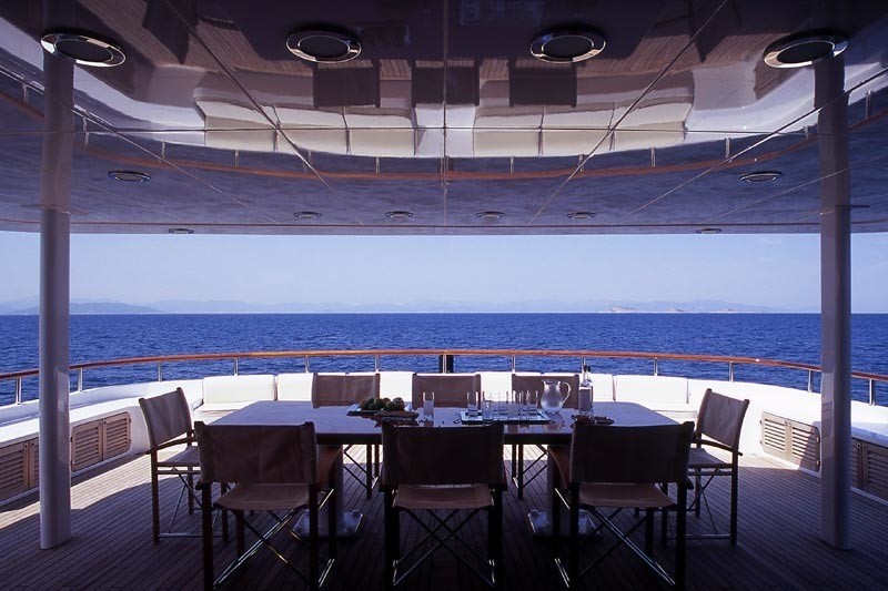 Outdoor Eating/dining Aboard Yacht OURANOS TOO
