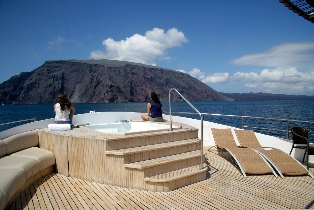 Sunshine Deck Including Jacuzzi Pool On Board Yacht INTEGRITY