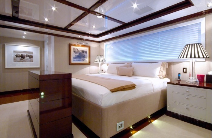 Main Master Cabin Aboard Yacht OXYGEN