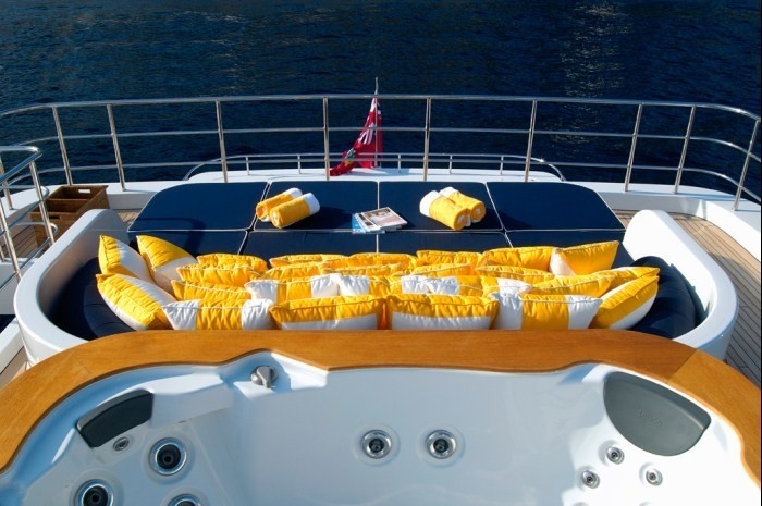 Sun Deck Sunbeds Aboard Yacht OXYGEN