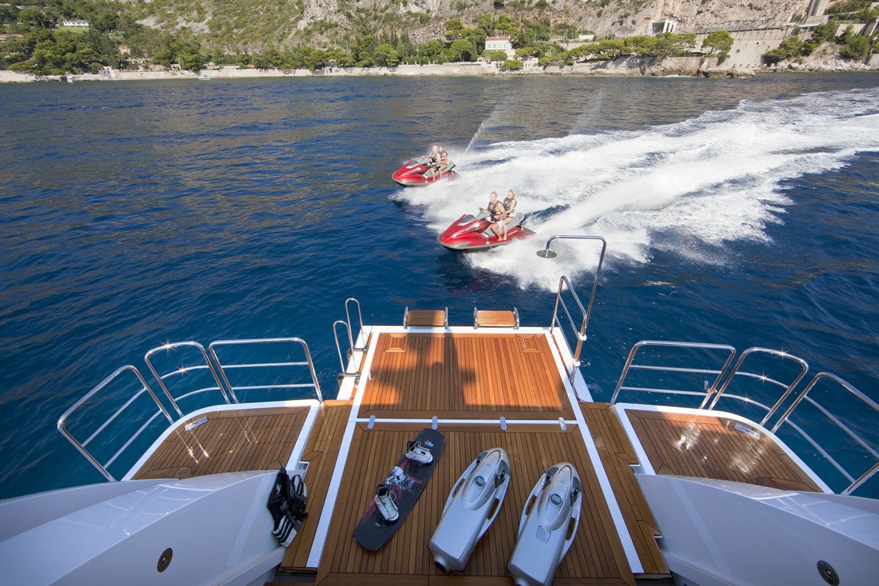 Swimming Deck With Toys On Board Yacht WILD ORCHID I