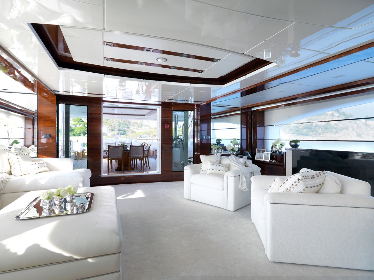 Premier Deck: Yacht WILD ORCHID I's Saloon Pictured